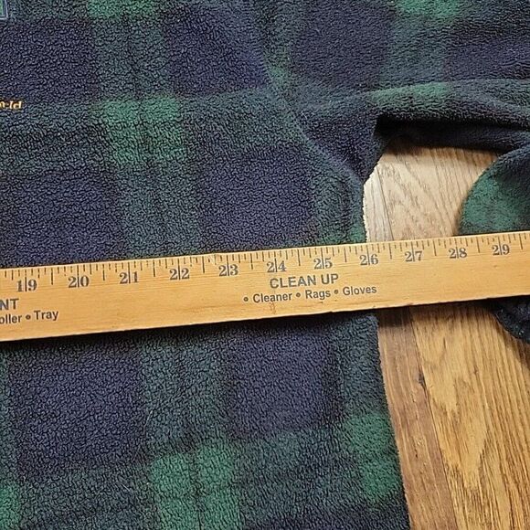 Vintage Walt Disney World Tigger Fleece Adult XL Blue Green Plaid Button Snap - Picture 4 of 8